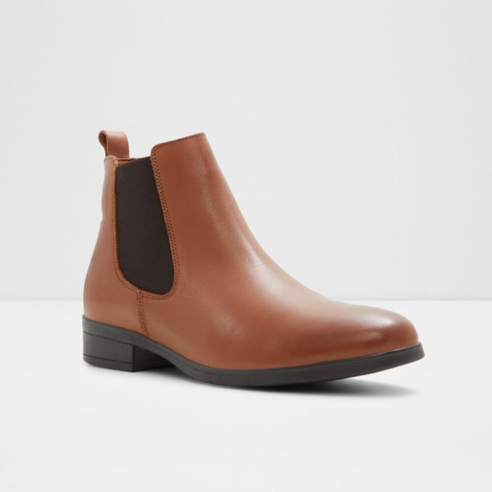 EUC - Aldo Wicoeni Genuine Leather Chelsea Ankle Boots - Cognac - Size 7.5